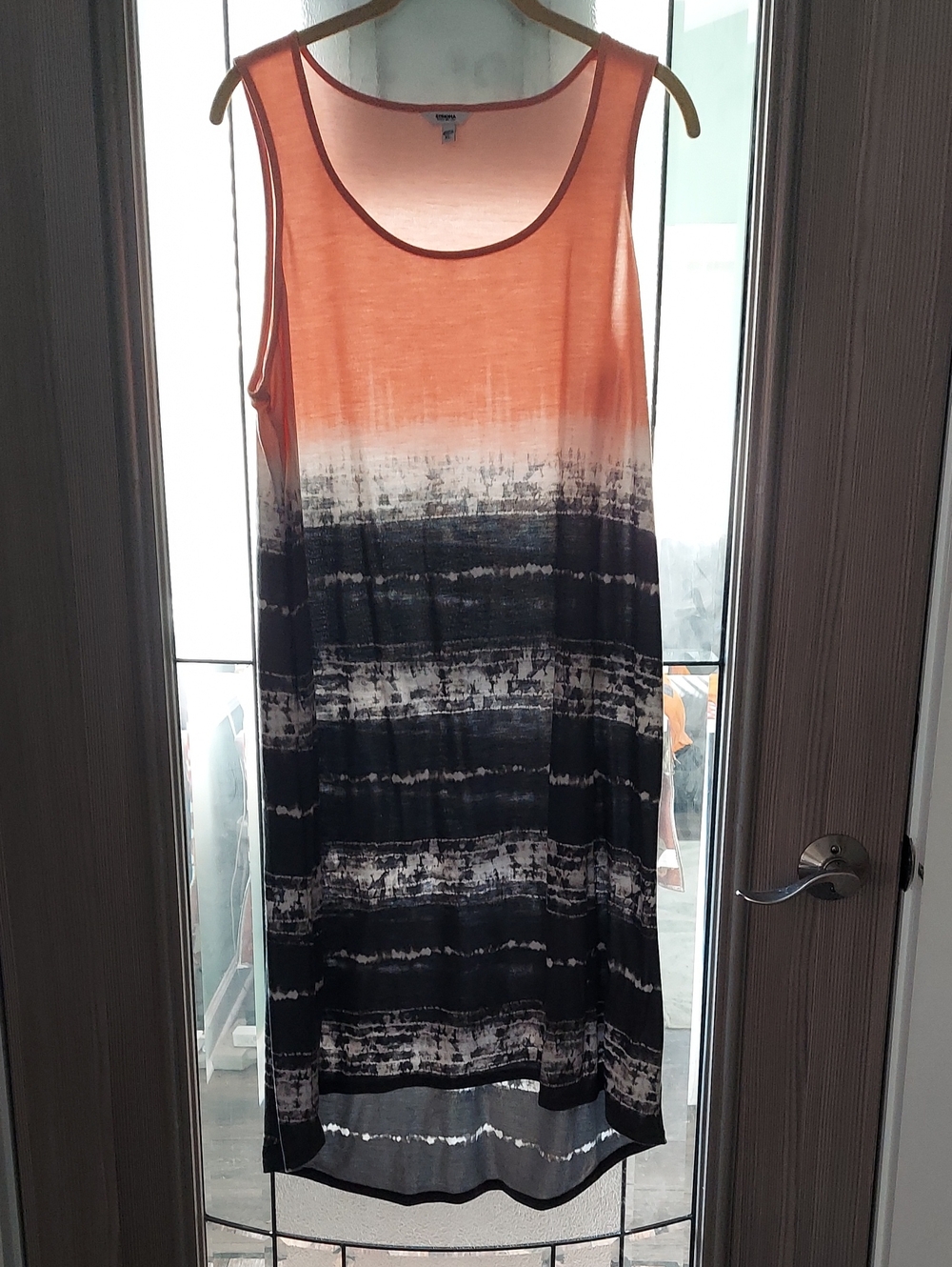 Sonoma Pink and Grey Ombre Stripe Sleeveless Tee Sun Dress